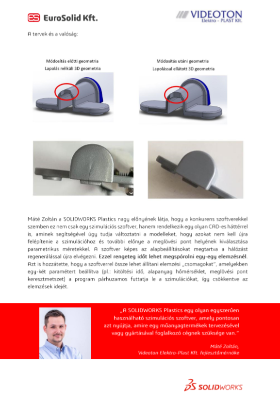 solidworks plastics esettanulmány