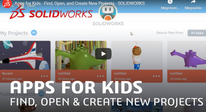 Új projekt a SOLIDWORKS Apps for Kids-ben